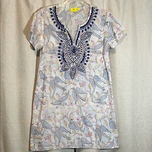 Roberta Roller Rabbit Embroidered Tunic Dress Size Small